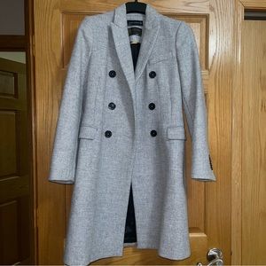 SOLD Zara Woman Grey Double Breasted Manteco Wool Blend Coat Size XS